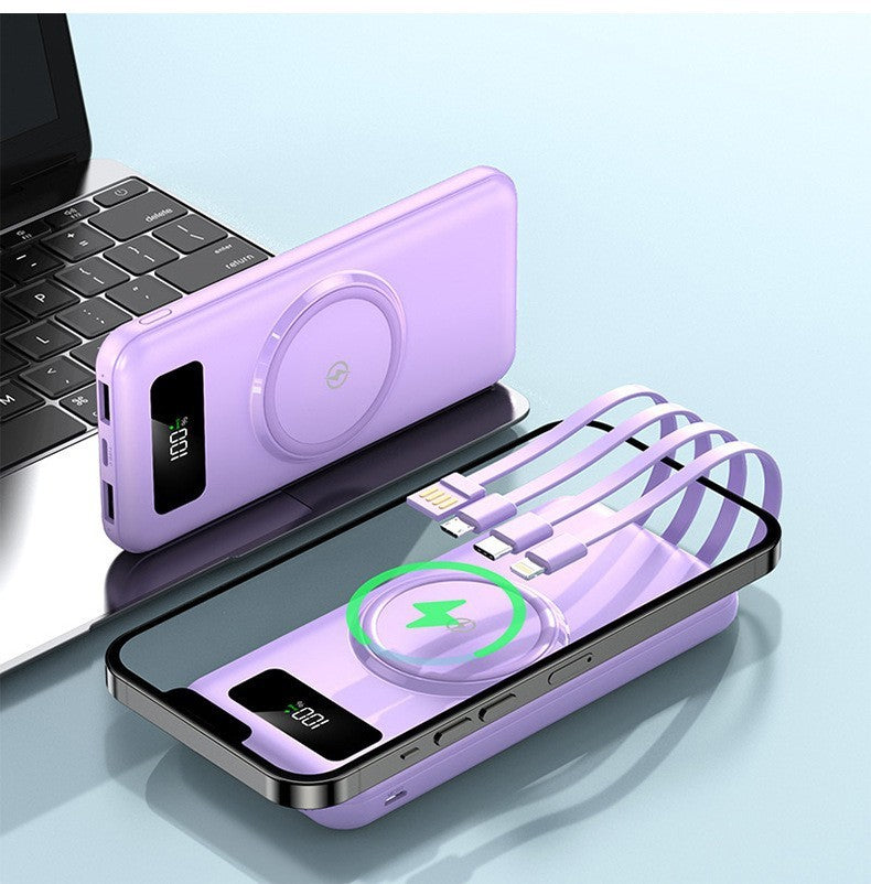 Large Capacity Outdoor Wireless Fast Power Bank With Cable