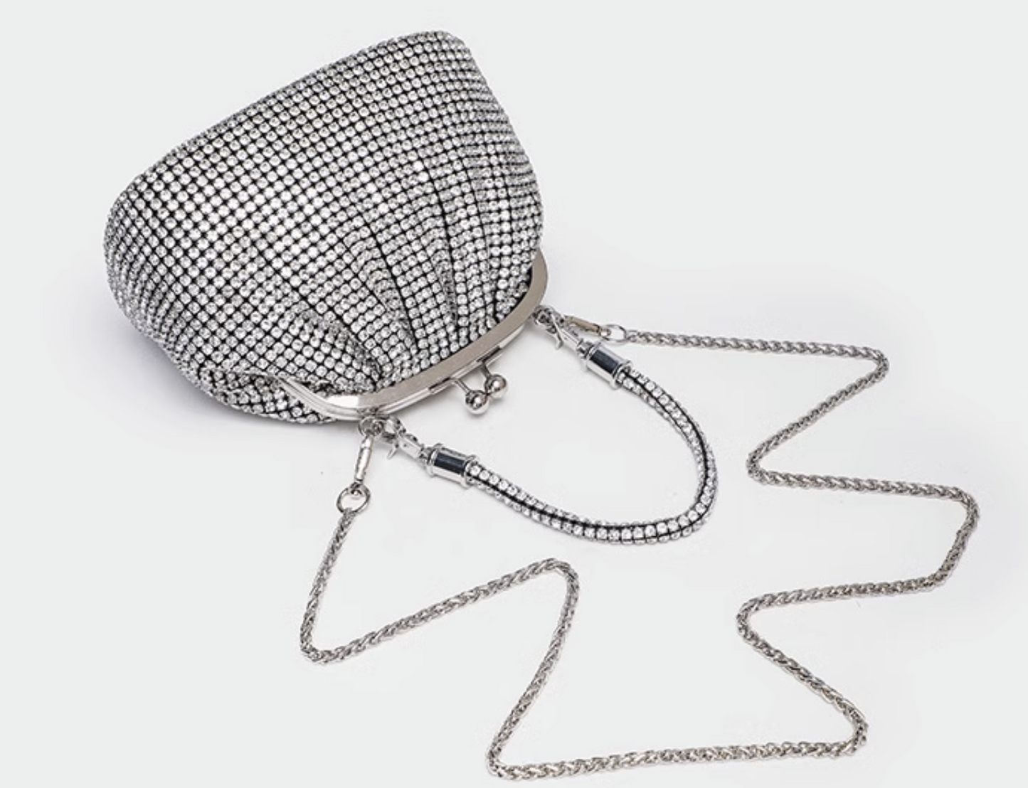 Handmade Rhinestone Evening Bag with Chic Chain Strap for Ultimate Glamour