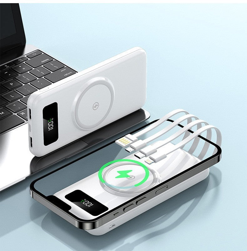 Large Capacity Outdoor Wireless Fast Power Bank With Cable