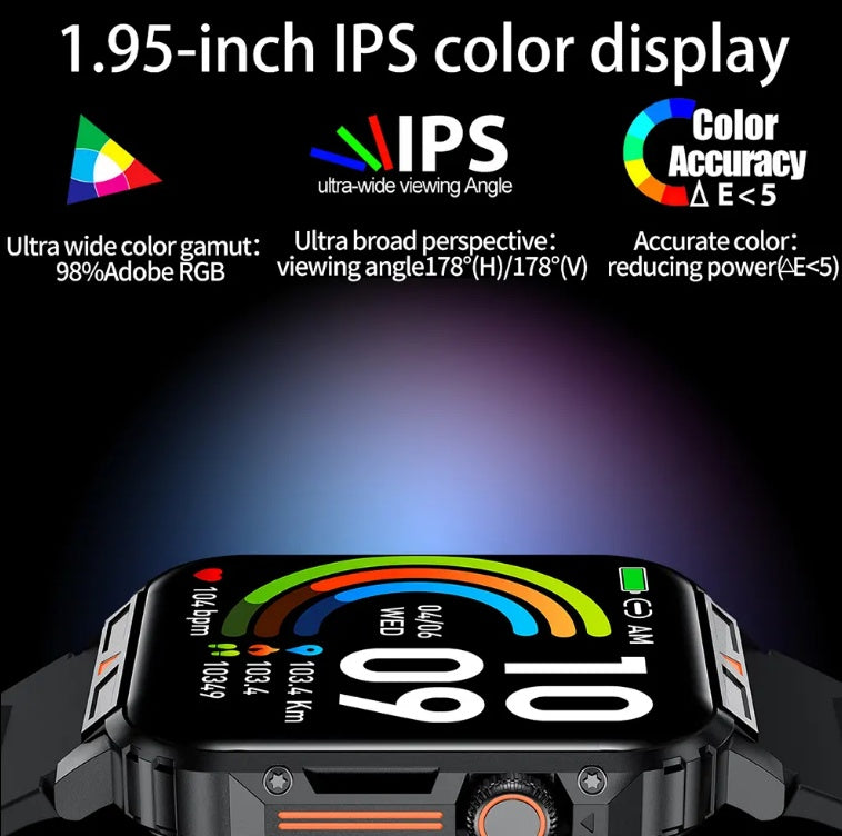 Outdoor Sports Square Smartwatch For IOS Android