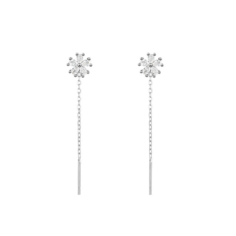 Women's 925 Sterling Silver Flower Earrings