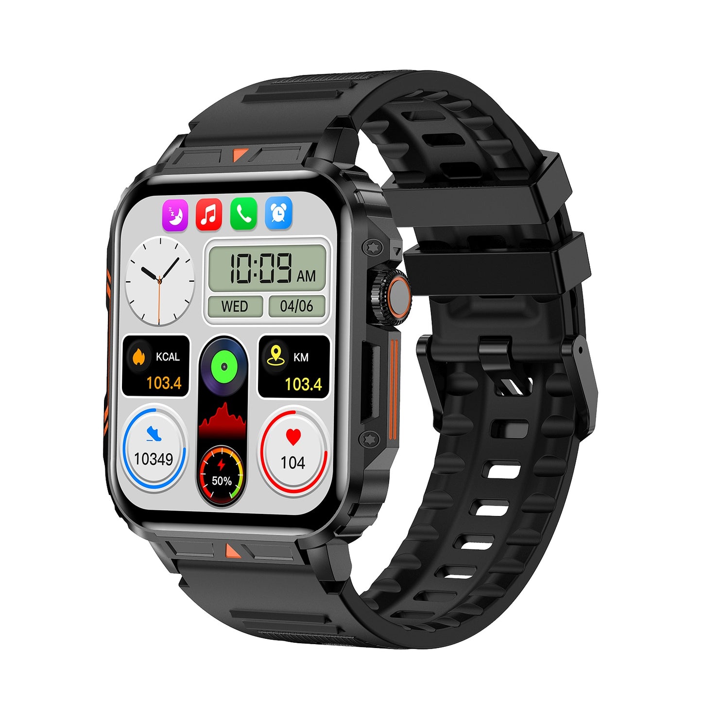 Outdoor Sports Square Smartwatch For IOS Android