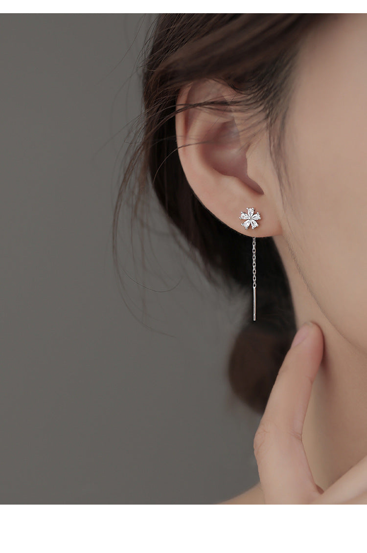 Women's 925 Sterling Silver Flower Earrings