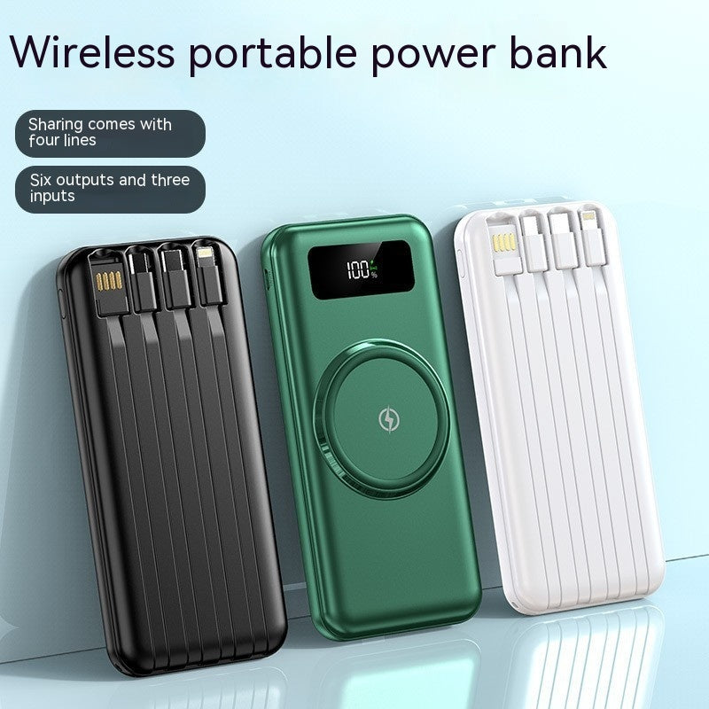 Large Capacity Outdoor Wireless Fast Power Bank With Cable