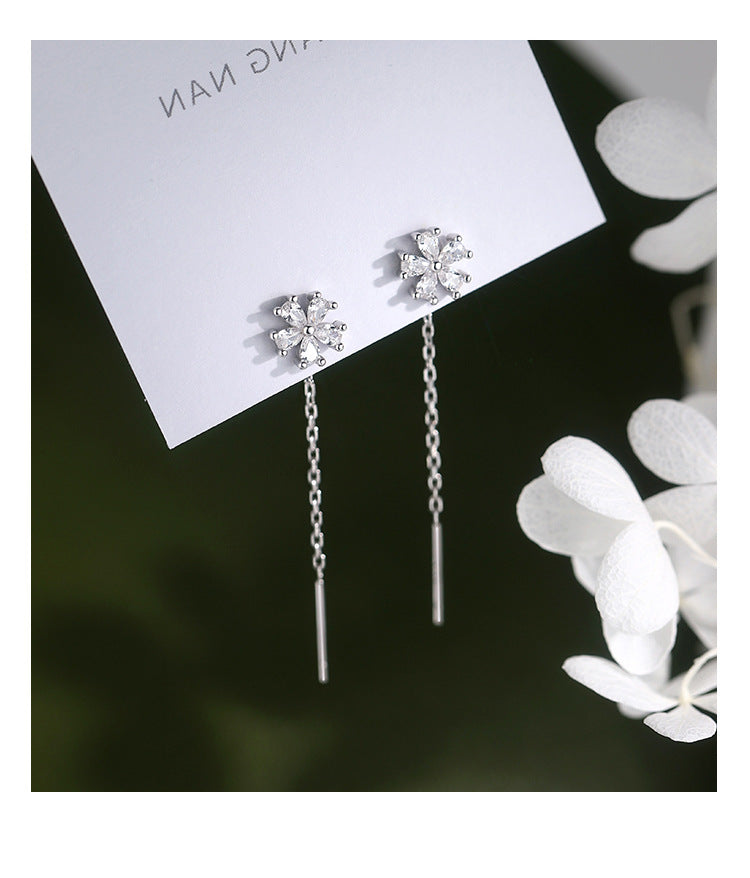 Women's 925 Sterling Silver Flower Earrings