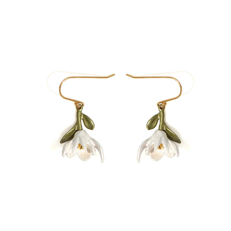 Fashionable Women's Silver 925 White Magnolia