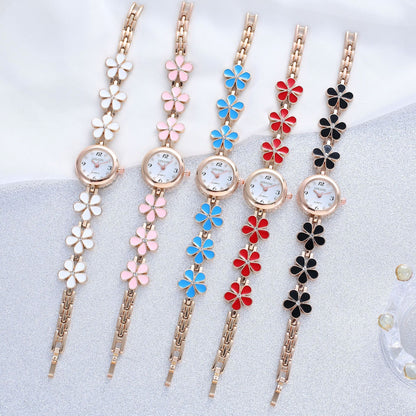 Women's Bracelet Watch Flower Disk Two-piece Bracelet Set