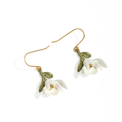 Fashionable Women's Silver 925 White Magnolia