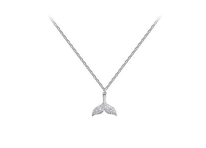 925 sterling silver fishtail silver necklace