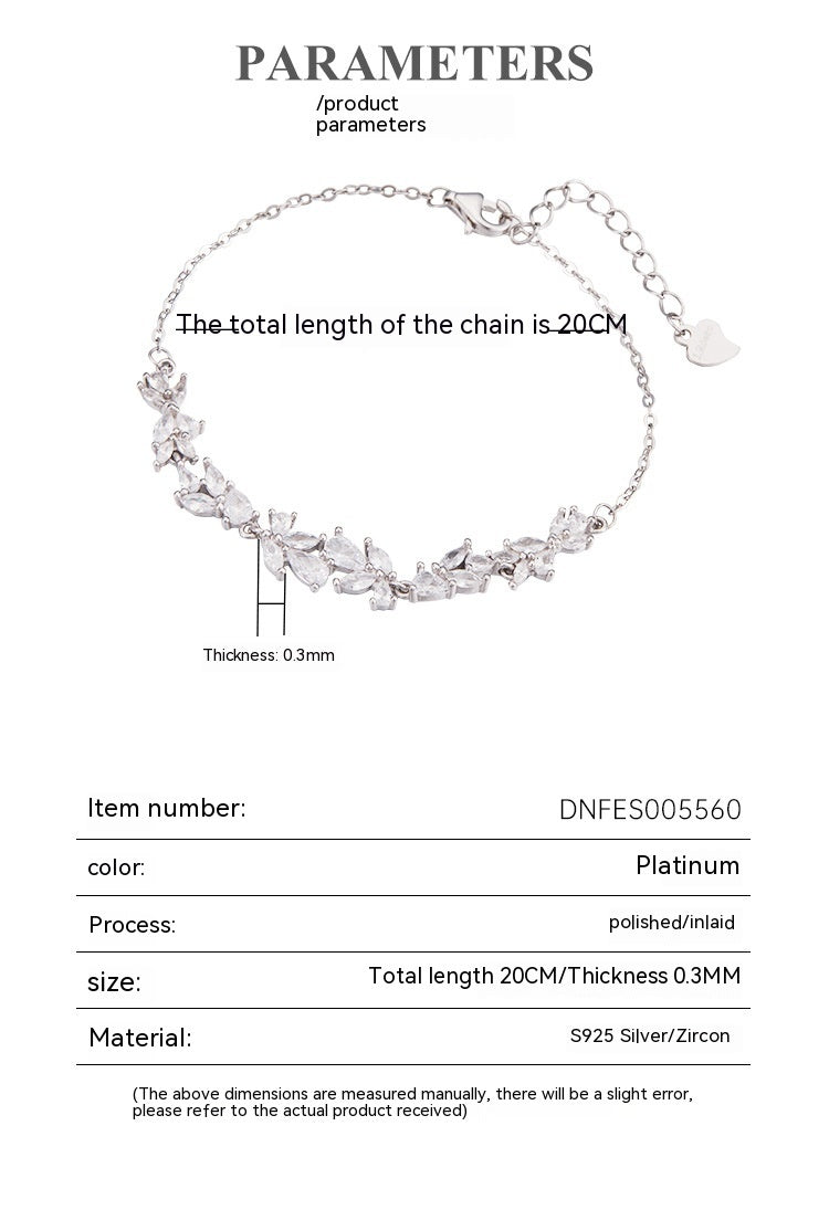 Women's 925 Silver Wisteria Flower Bracelet