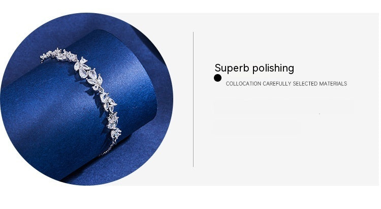 Women's 925 Silver Wisteria Flower Bracelet