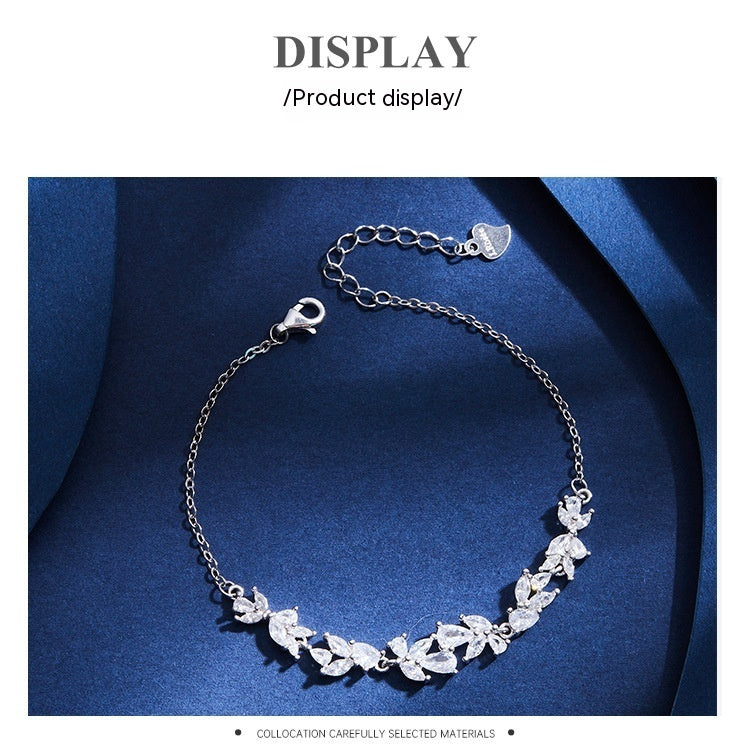 Women's 925 Silver Wisteria Flower Bracelet