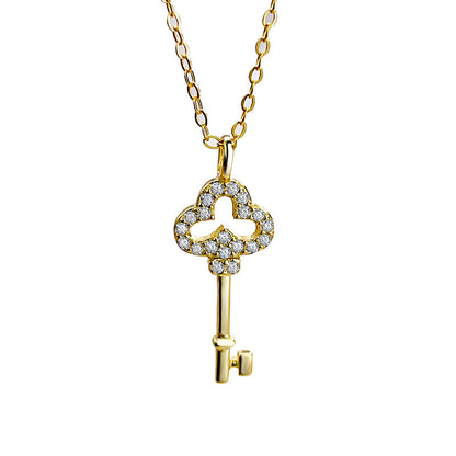 925 Sterling Silver Key Clavicle Necklace
