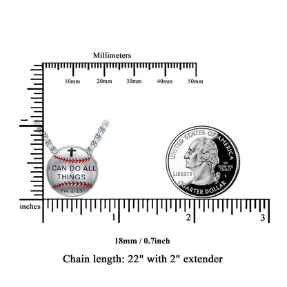 Baseball Necklace 925 Sterling Silver Pendant Necklaces Charm Pendants