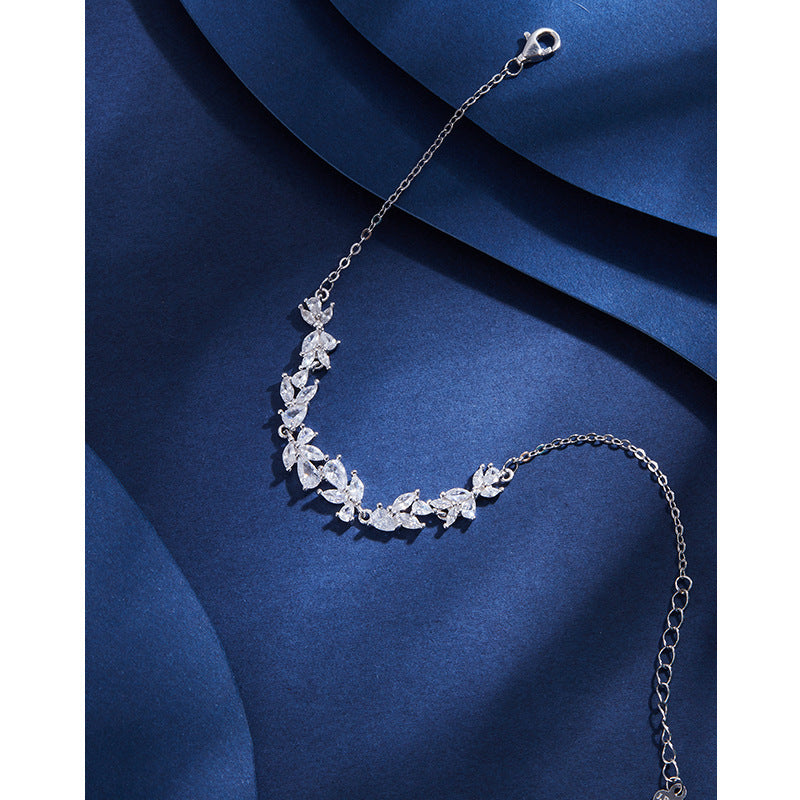 Women's 925 Silver Wisteria Flower Bracelet