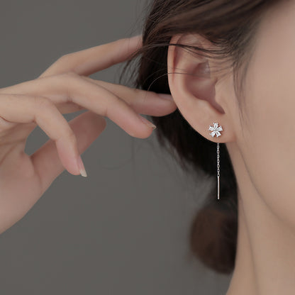 Women's 925 Sterling Silver Flower Earrings