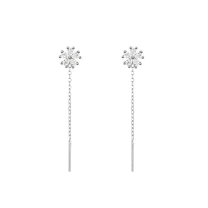 Women's 925 Sterling Silver Flower Earrings