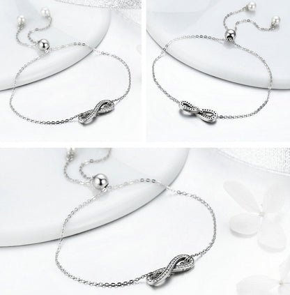 Women's 925 sterling silver stretch hand rope silver silver character silver bracelet