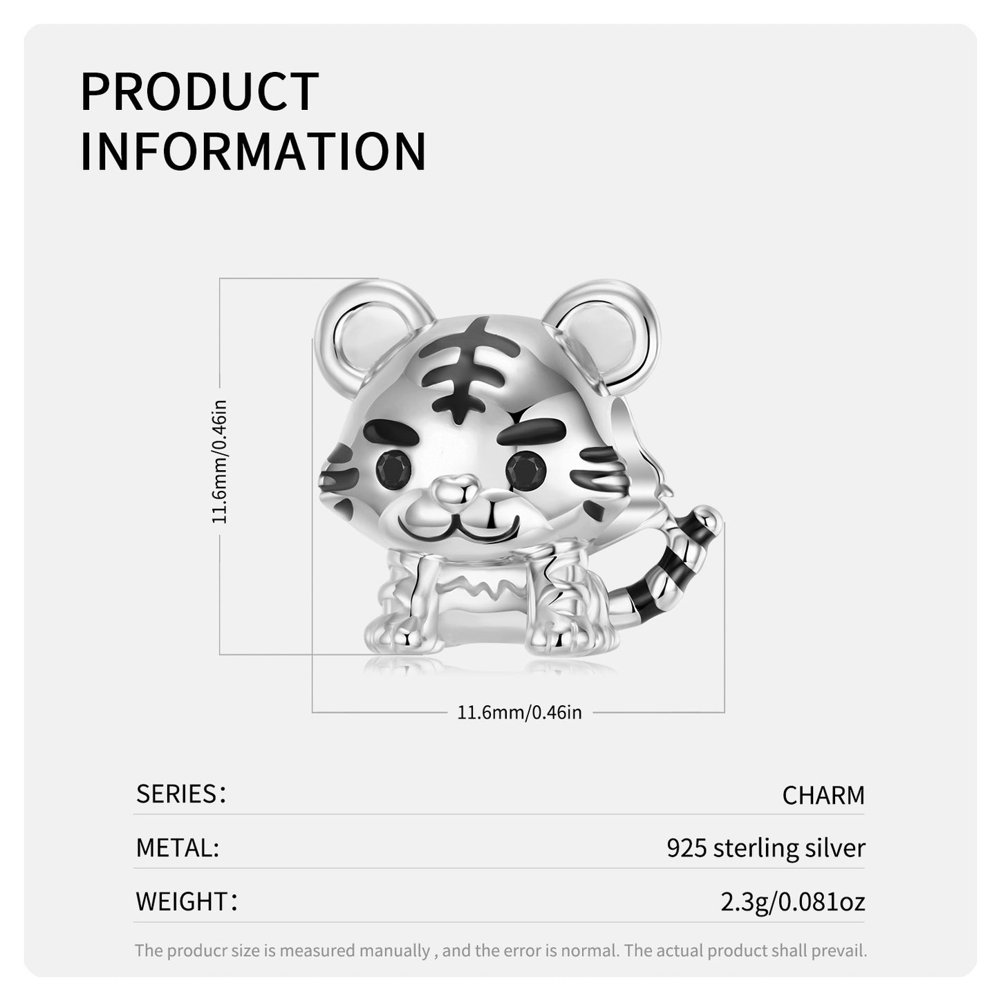 White Tiger 925 Sterling Silver Beading Diy Beads Silver Accessories For The Year Of The Tiger