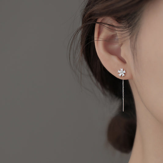 Women's 925 Sterling Silver Flower Earrings