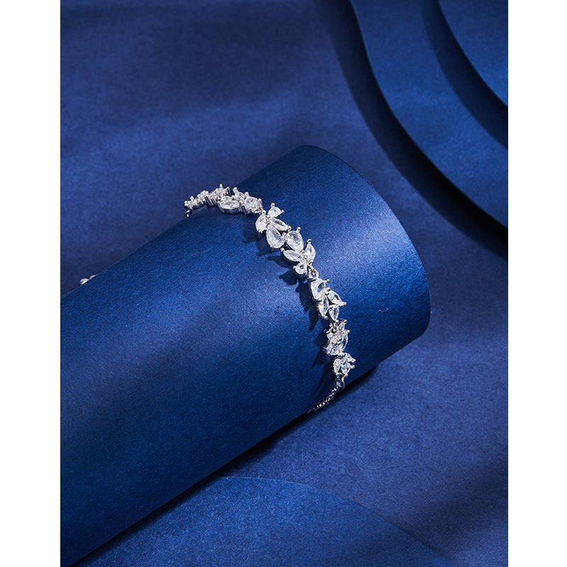 Women's 925 Silver Wisteria Flower Bracelet