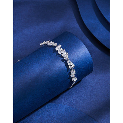 Women's 925 Silver Wisteria Flower Bracelet