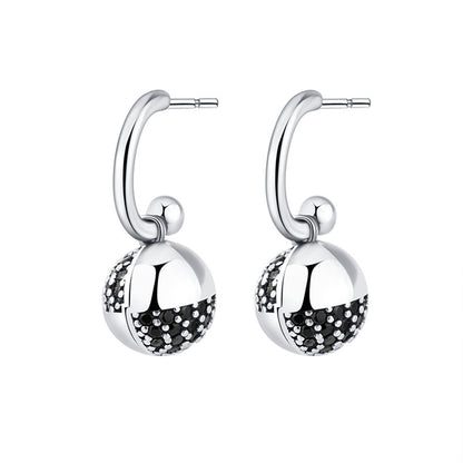 925 Sterling Silver Wishing Ball Small Design Zircon Earrings