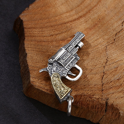 925 Sterling Silver Revolver Pendant