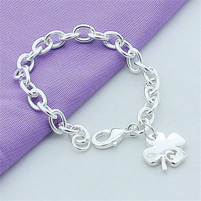 925 Silver Plated Clover Bracelet