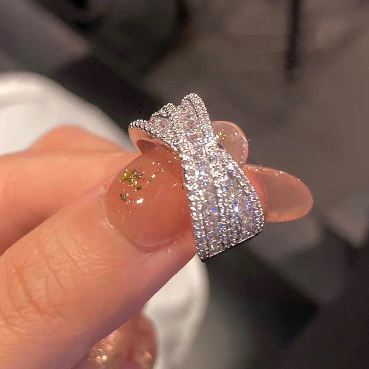 Niche 925 Silver Refined Rhinestone Ring