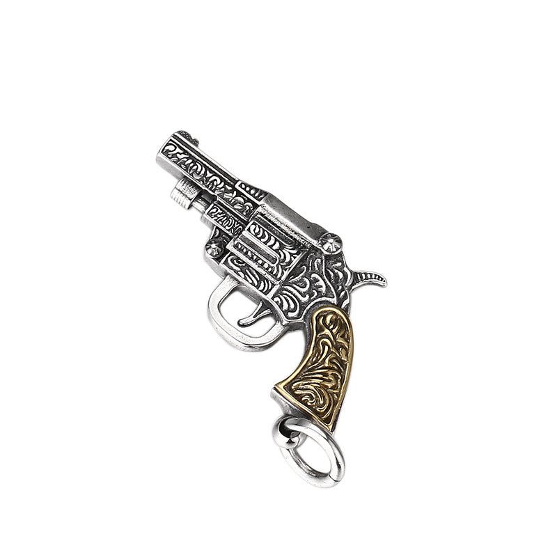925 Sterling Silver Revolver Pendant