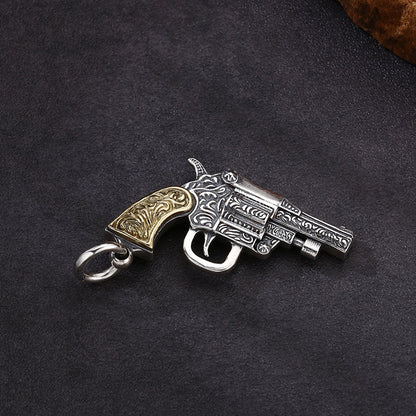 925 Sterling Silver Revolver Pendant