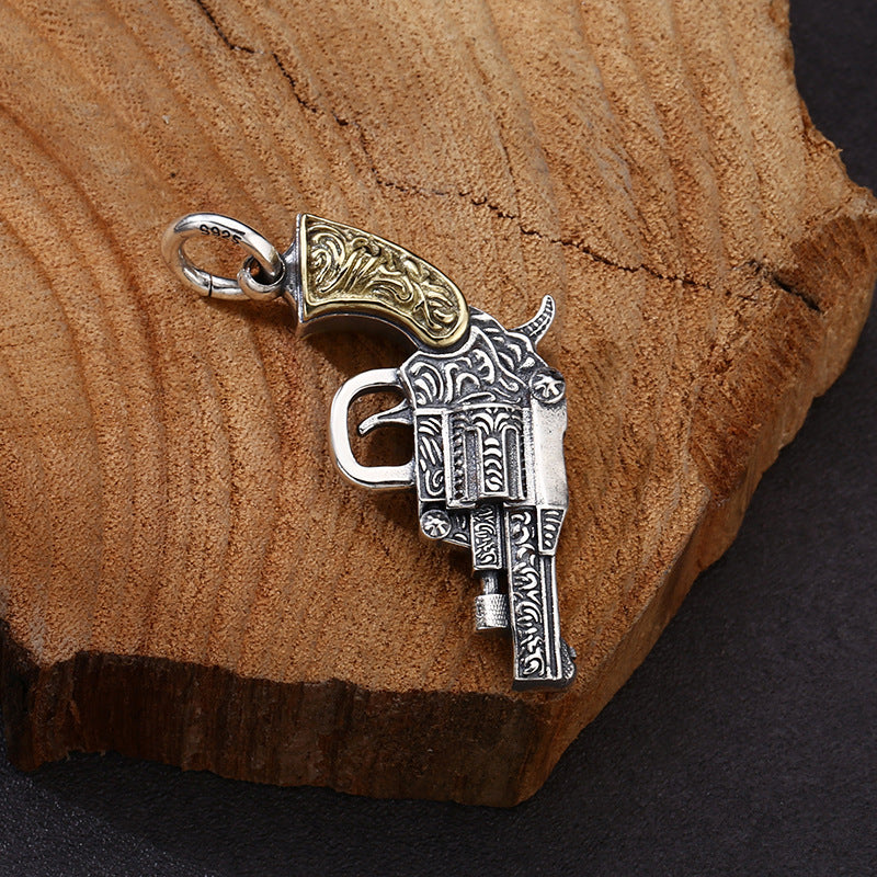 925 Sterling Silver Revolver Pendant
