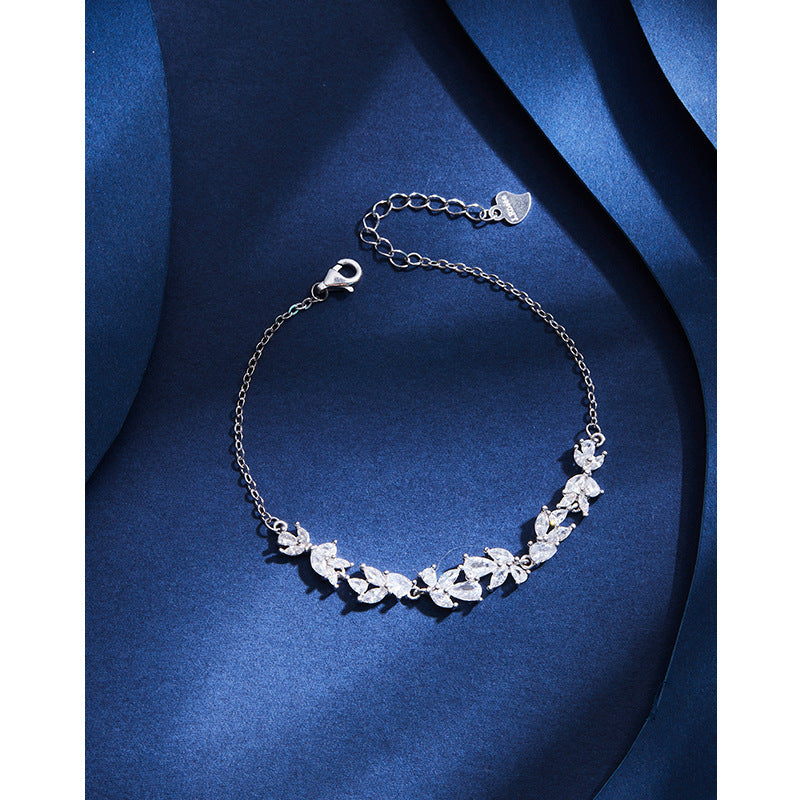 Women's 925 Silver Wisteria Flower Bracelet