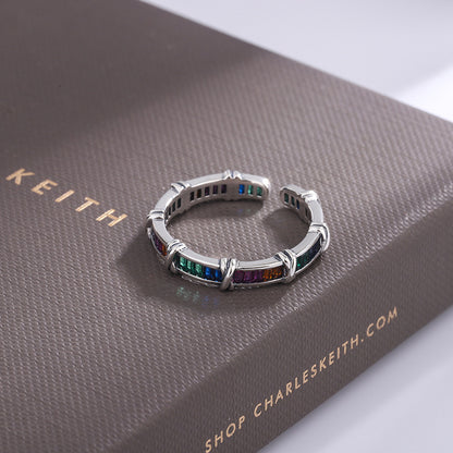 Sterling Silver 925 Rainbow Ring Female Design Small Fashion