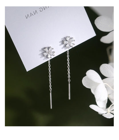Women's 925 Sterling Silver Flower Earrings